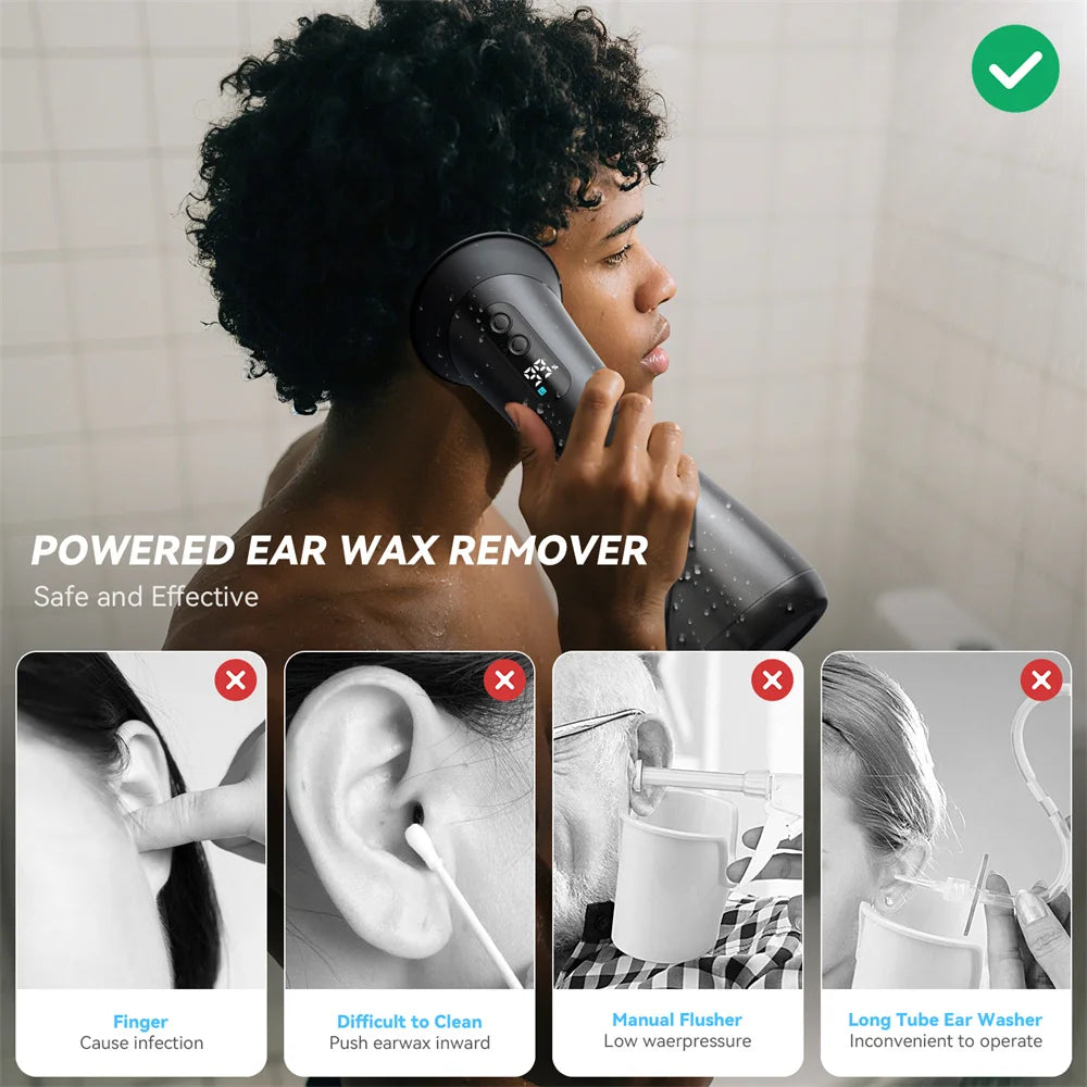 Advanced Ear Wax Removal System with Waste Water Tank and Temperature Sensor for Safe and Effective Ear Irrigation