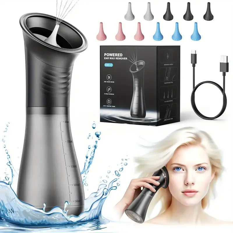 Advanced Ear Wax Removal System with Waste Water Tank and Temperature Sensor for Safe and Effective Ear Irrigation